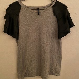 Leather Sleeve Top